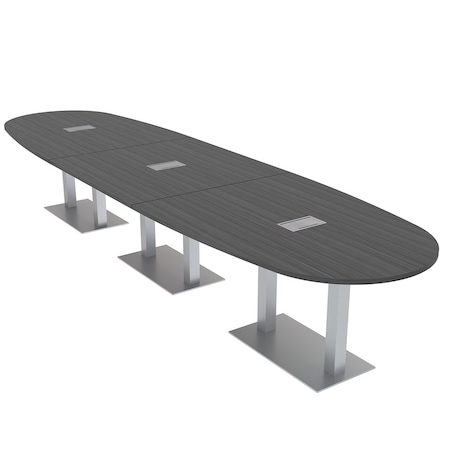 Skutchi Designs 45 in W, 165.75 in L, 29 in H, Engineered Wood Top, Grey HAR-BOVL-46X168-DOU-ELEC-ASIANNIGHT